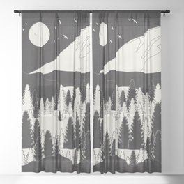 Line Wild Landscape 7 Sheer Curtain
