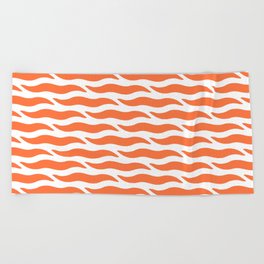 Tiger Wild Animal Print Pattern 323 Orange Beach Towel