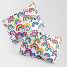 Abstract Rainbow Arcs - White Palette Pillow Sham