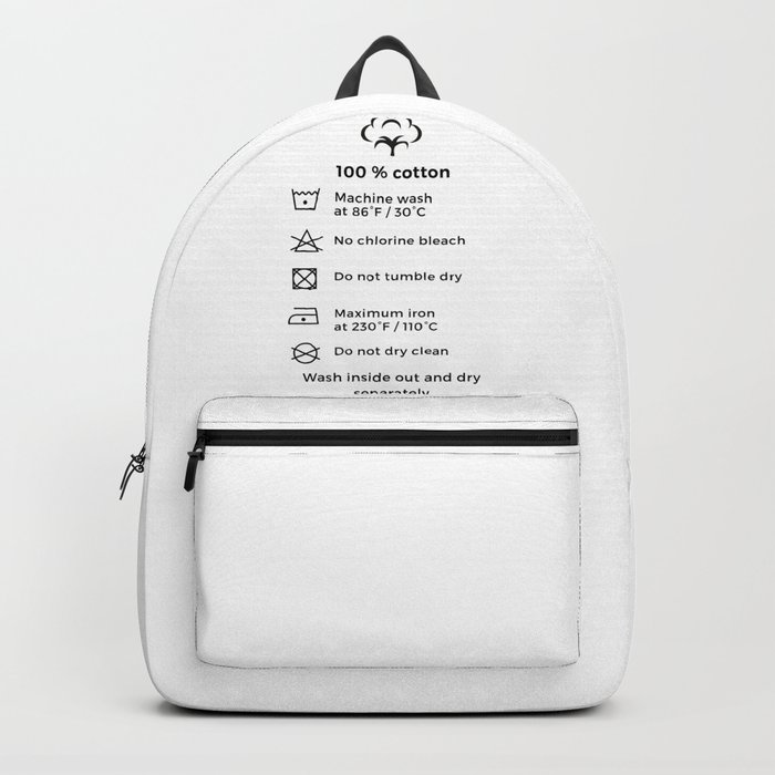 White online label backpacks