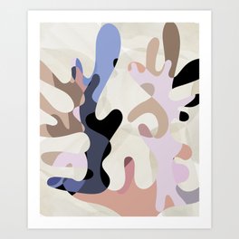 Mid century shapes abstract design 02 #modernart #illustration Art Print