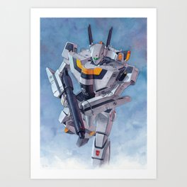 VF-1S Valkyrie Art Print | Painting, Robotech, Valkyrie, Anime, Manga, Robot, Roy, Watercolor, Mecha, Macross 