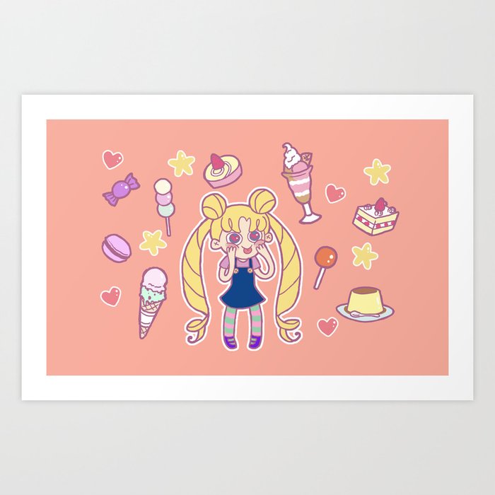 Usagi Sweets Art Print