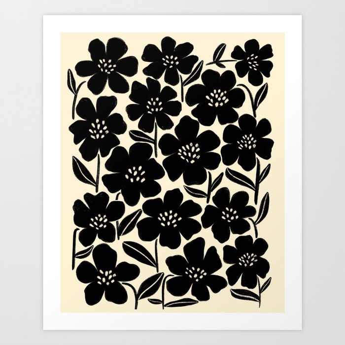Black & White Blossom Art Print