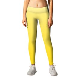 Sunshine bright soft yellow pastel color ombre abstract pattern  Leggings