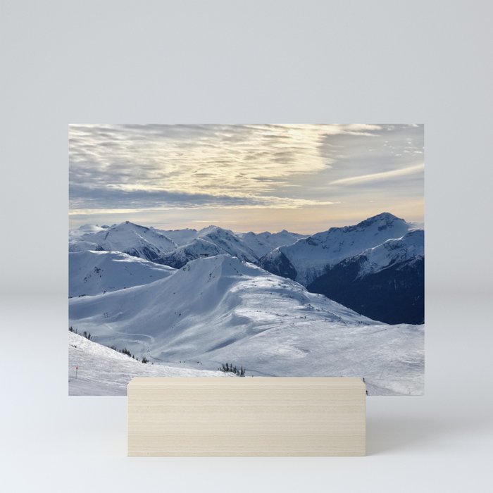 Beautiful Winter Snowy Mountains Mini Art Print