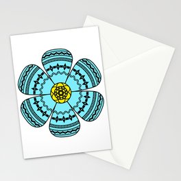 Hippie Geometric Flower Stationery Cards