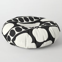 Tribal Art Rock Pattern Black and White Floor Pillow