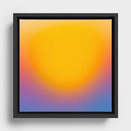 Vibrant yellow sunset Framed Canvas