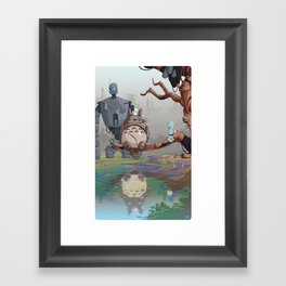 Robot Totoro & Friends Framed Art Print