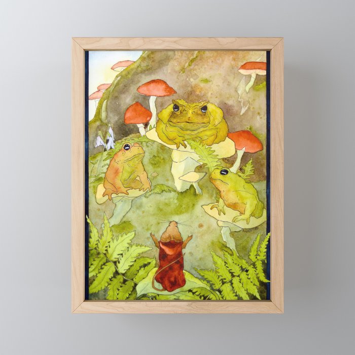 Toad Council Framed Mini Art Print