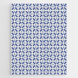 Portuguese Geometric Blue Tiles Pattern | Ceramic Wall in Lisbon Jigsaw Puzzle