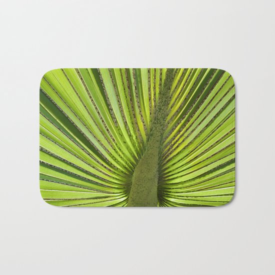 Green Palm Leaf Tropical Plant Bath Mat