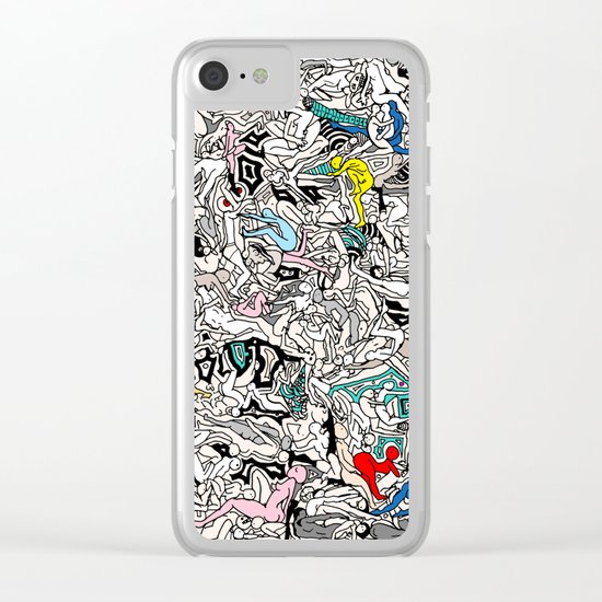 Kamasutra LOVE Doodle Closeup Color Valentine Clear iPhone Case