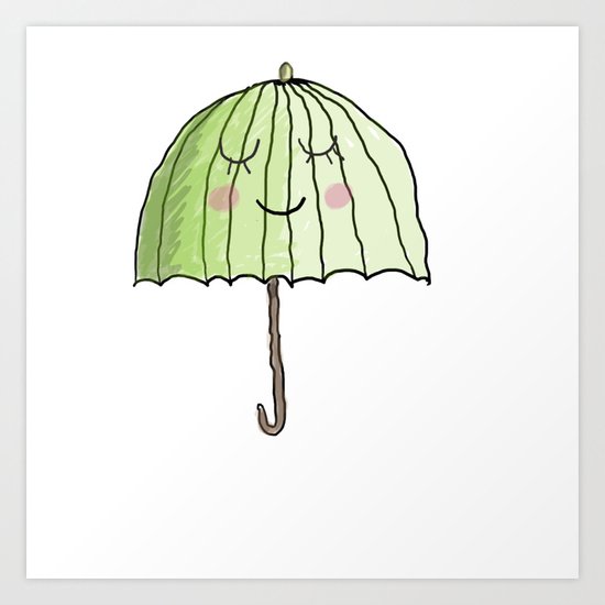 cute UMBRELLA Art Print