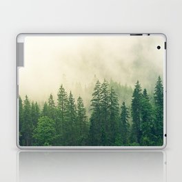 Rainy Pine Forest Fog Photography Laptop Skin