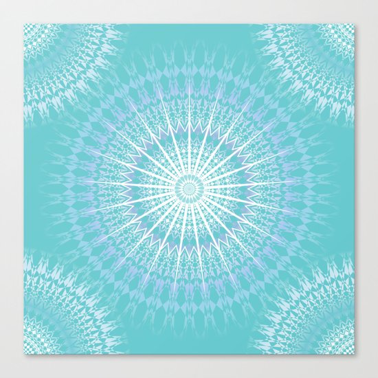 Turquoise Purple Boho Mandala Canvas Print
