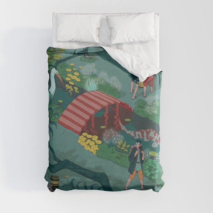 Ukiyo-e tale: The beginning of the trip Duvet Cover