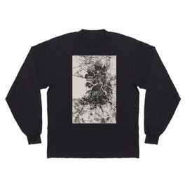 Russia, Saint Petersburg Map - Black and White Long Sleeve T-shirt