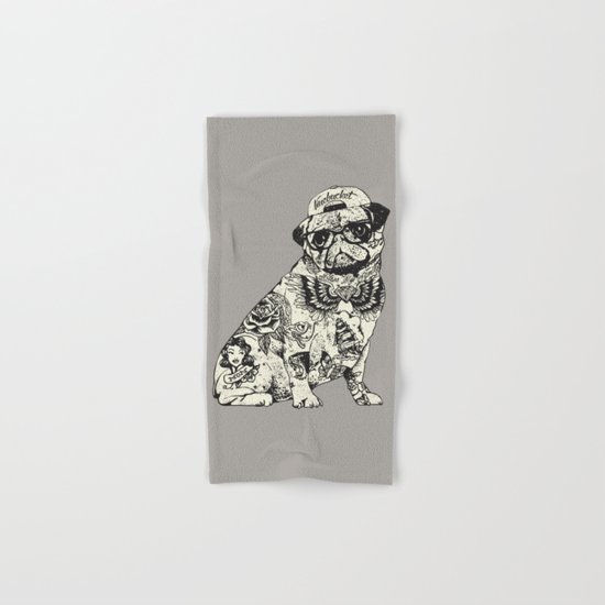 Pug Tattoo Hand & Bath Towel