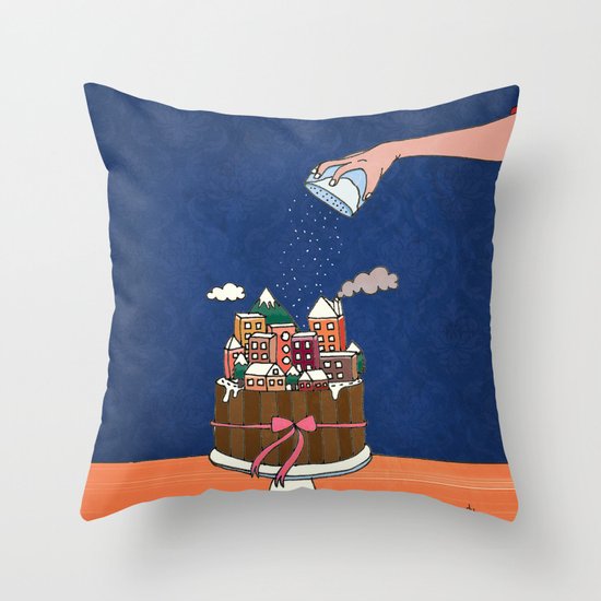 Powdered sugar, not snow! Throw Pillow