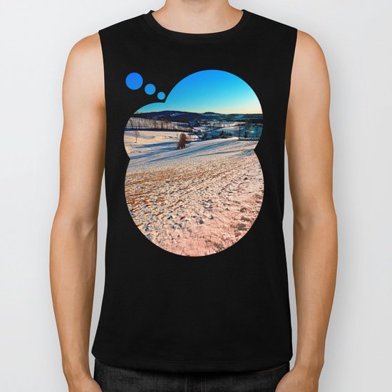 Smooth hills in winter wonderland Biker Tank