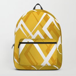 Gold and White Diamond Backpack | Geometric, Minimalart, Whitecolor, Decorative, Goldbackground, Simple, Metalcolor, Goldcolor, Graphicdesign, Abstract 