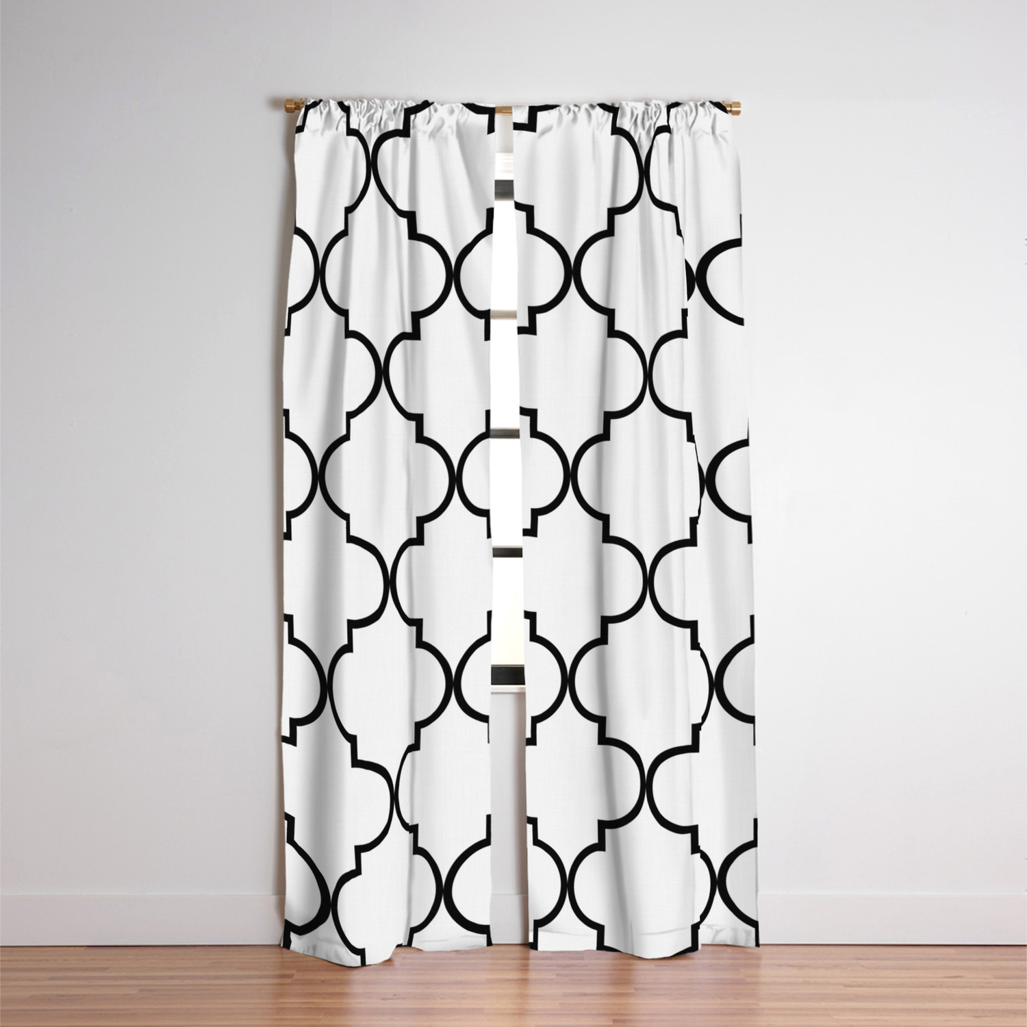 Quatrefoil Black On White Blackout Curtain By Peppermintcreek Black On White Blackout Curtain By