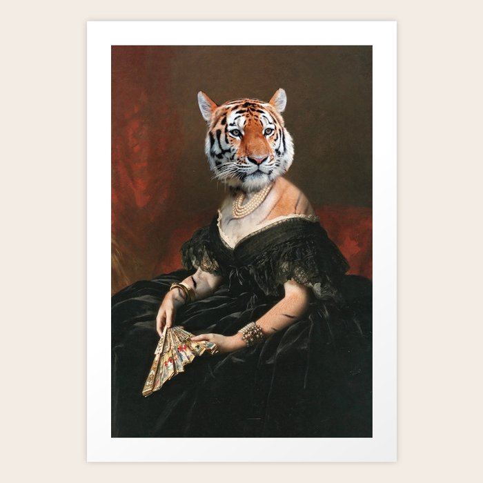 Lady Tiger Art Print by JONAS LOOSE | Society6