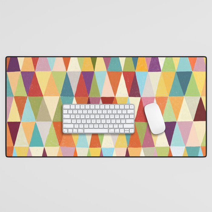 cheerful irregular geometric multi-colored pattern Desk Mat