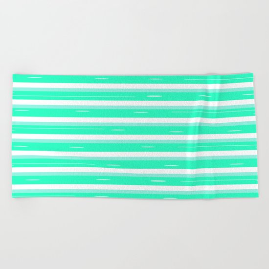 Mint stripes Beach Towel