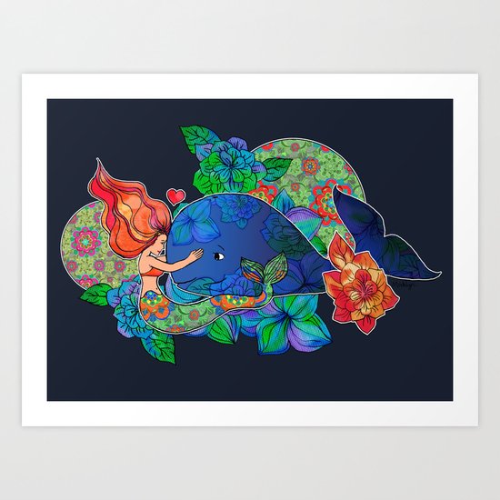 The Mermaid and the Whale Art Print