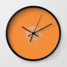 Watercolor Seashell and Sand on Orange Wall Clock