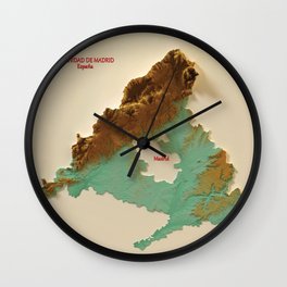 Madrid map 3d effects Wall Clock