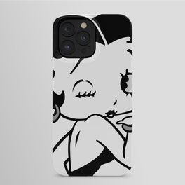 Betty Boop Tease Kiss (Black & White) iPhone Case