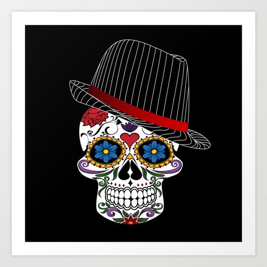 Hipster Modern and Trendy Skull Horror Art Print