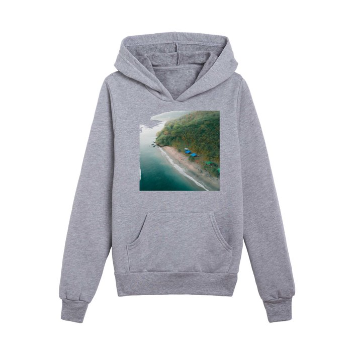 Along the coast of Lombok, Drone Photography, Aerial Photo, Ocean Wall Art  Kids Pullover Hoodie