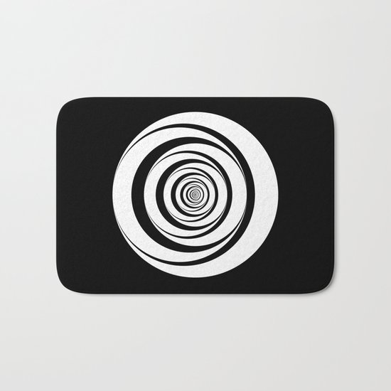 Black White Circles Optical Illusion Bath Mat