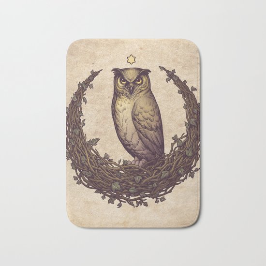 Owl Hedera Moon Bath Mat