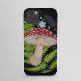 Mushroom, Fern & Flowers iPhone Case
