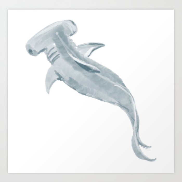 Chubby Hammerhead Shark Art Print
