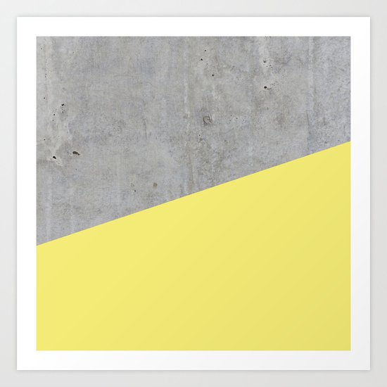 Concrete and yellow Art Print
