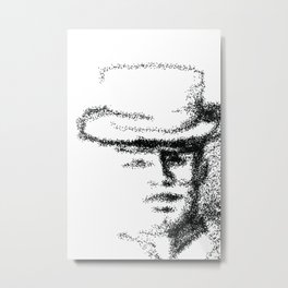 Dotted Man with Fedora Hat Metal Print