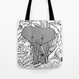 Black and White Elephant Tote Bag