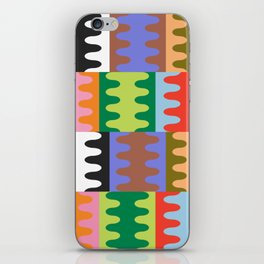 Funky Modern Wavy Shapes | Color Block Pattern iPhone Skin