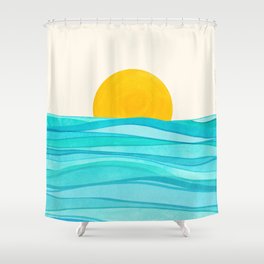 Ocean View Colorful Landscape Shower Curtain