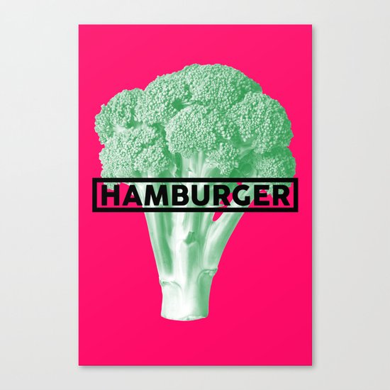Hamburger Brocolli Canvas Print