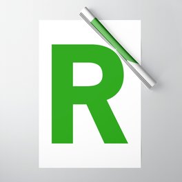 Letter R (Green & White) Wrapping Paper