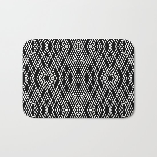 Art Deco Black and White Bath Mat