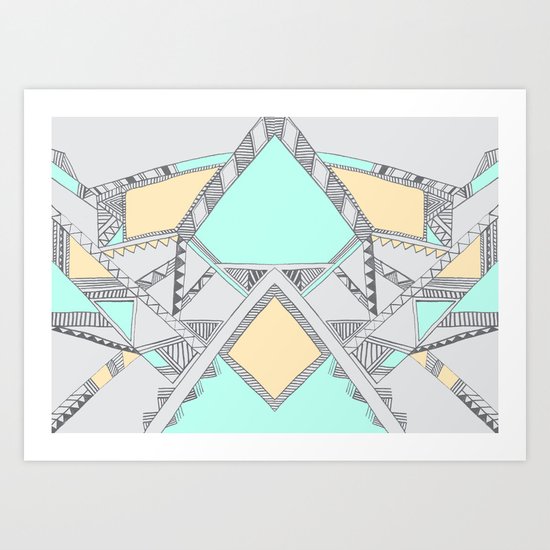 Aztec print illustration (2) Art Print